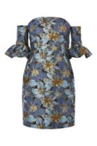 Topshop Petite Jacquard Bardot Dress