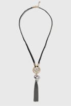 Topshop Pearl And Tassel Drop Necklace