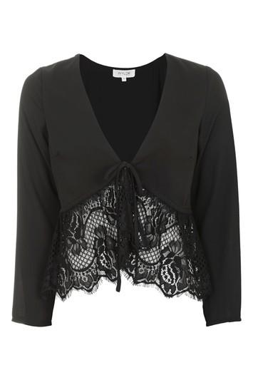 Topshop *waiting All Night Black Blouse By Wyldr
