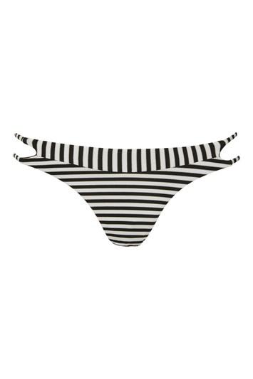 Topshop Striped Cutout Bikini Bottoms
