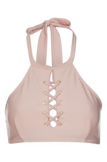 Topshop *fuller Bust Eyelet Bikini Top By Wolf & Whistle