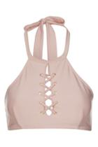 Topshop *fuller Bust Eyelet Bikini Top By Wolf & Whistle
