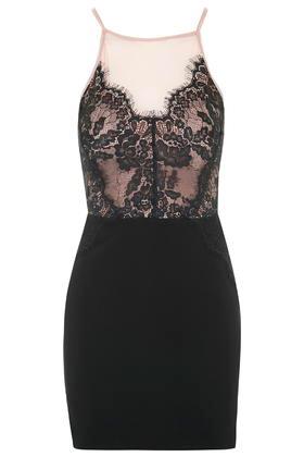 Topshop Petite Contrast Lace Dress