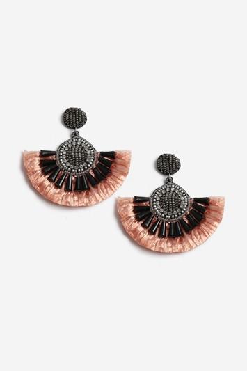 Topshop Raffia Fan Drop Earrings