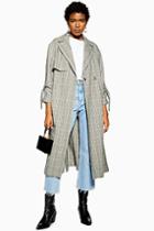 Topshop Textured Check Trench