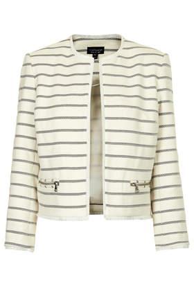 Topshop Stripe Crop Jacket