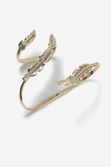 Topshop Gold Leaf Ring