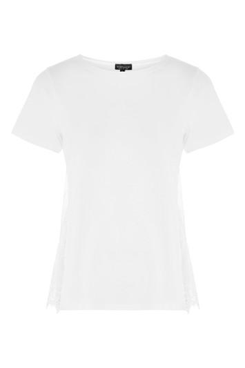 Topshop White Lace Side T-shirt