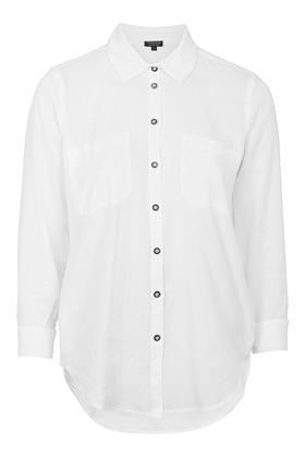 Topshop Tall White Chambray Shirt