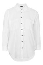 Topshop Tall White Chambray Shirt