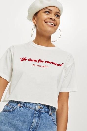Topshop Petite 'no Time For Romance' T-shirt