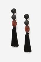 Topshop *wood Tassel Drop Earrings