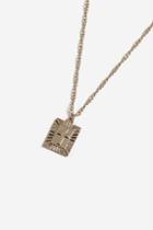 Topshop *engraved Cross Square Ditsy Necklace
