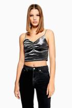 Topshop Cropped Velvet Camisole Top