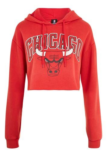 Topshop Bulls Crop Hoodie By Unk X Topshop