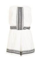 Topshop Embroidered Jersey Bandeau Playsuit