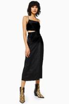 Topshop Jacquard Cut Out Midi Dress