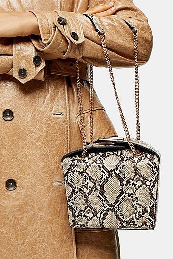 Topshop Cam Snake Boxy Cross Body Bag