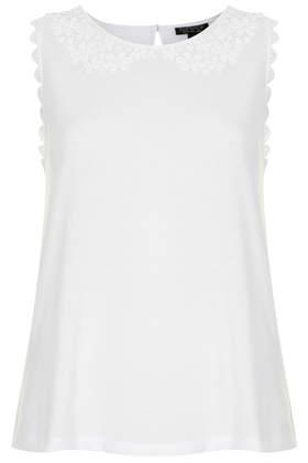 Topshop Lace Collar Top