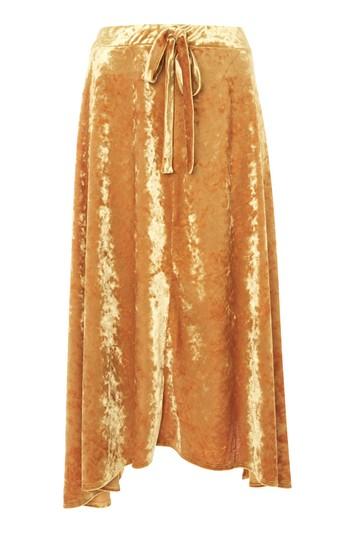 Topshop Velvet Tie Midi Skirt