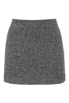 Topshop Tall Herringbone A-line Skirt