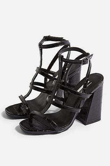 Topshop Riley Cage Crocodile Heels