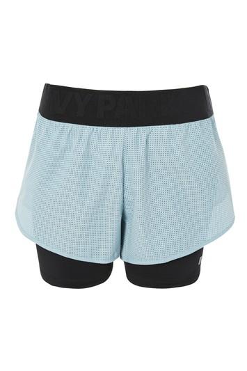Topshop Perforated Layer Running Shorts By Ivy Park