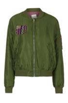 Topshop Imagine Embroidered Bomber By Native Rose