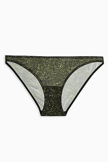 Topshop Sketch Leaf Mesh Mini Knickers