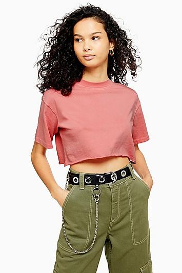 Topshop Washed Crop T-shirt