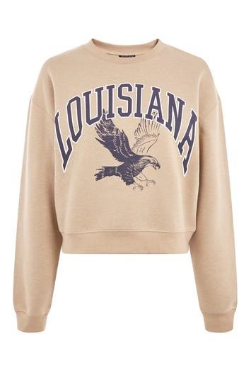 Topshop Louisiana Cropped Sweatshirt