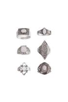 Topshop Mother Of Pearl Multipack Ring Set