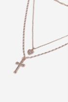 Topshop *heart And Cross Layered Necklace
