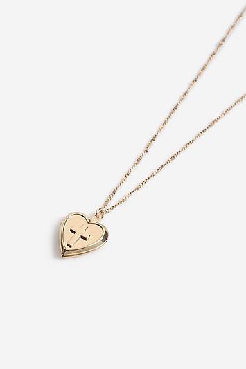 Topshop *heart And Cross Locket Necklace