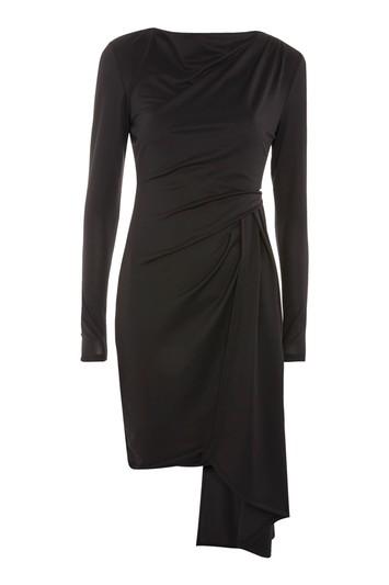 Topshop Assymetric Crepe Drape Dress