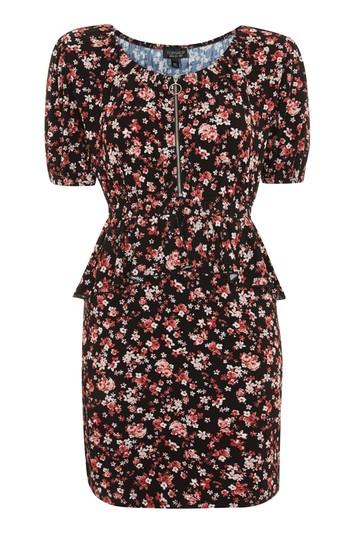 Topshop Zip Through Mini Shift Dress