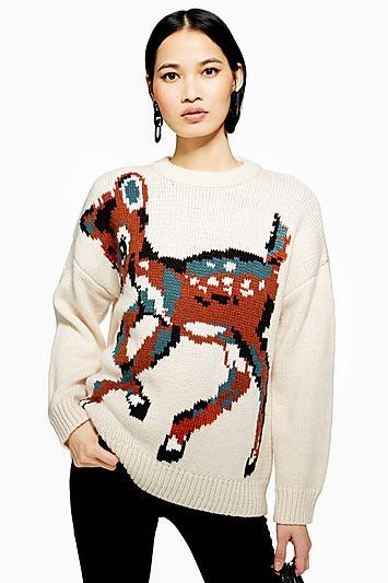 Topshop Animal Deer Jumper