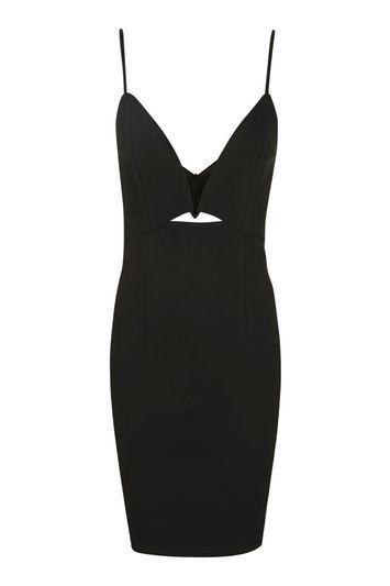Topshop *ultimate Black Polyroma Mini Dress By Wyldr