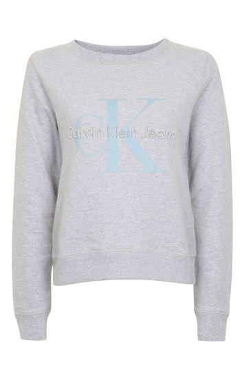 Topshop Logo Sweatshirt By Calvin Klein