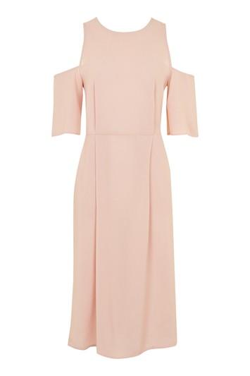Topshop Cold Shoulder Wrap Back Dress