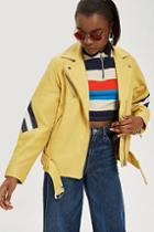 Topshop Yellow Leather Jacket