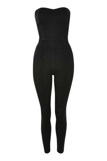 Topshop Moto Bandeau Denim Jumpsuit
