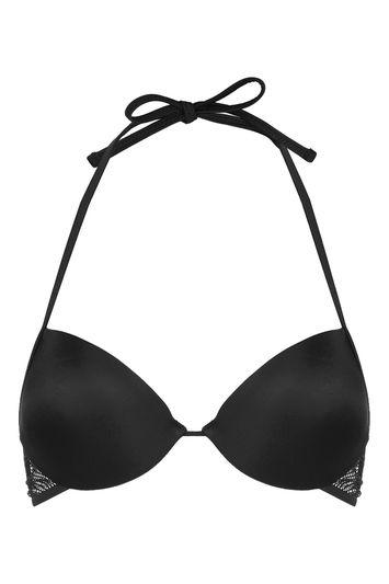 Topshop Mesh Plunge Bikini Top