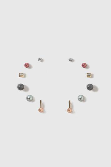 Topshop Coloured Pearl And Glitter Earrings