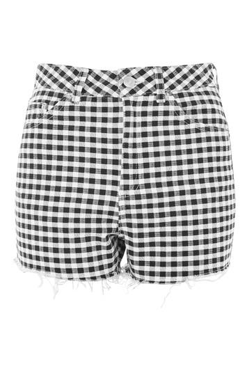 Topshop Moto High Rise Gingham Shorts