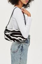 Topshop Kenya Zebra Print Shoulder Bag