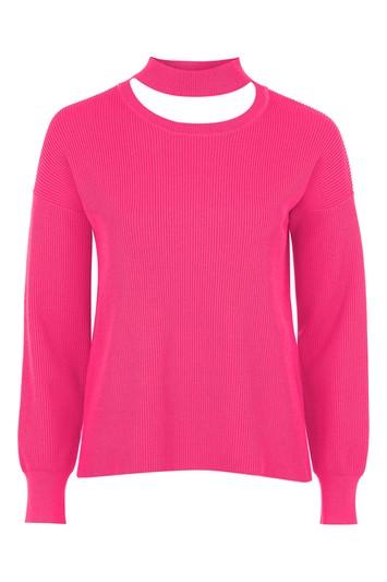 Topshop Choker Crew Neck Knitted Sweater