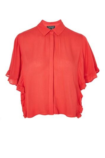 Topshop Frill Sleeve Shirt