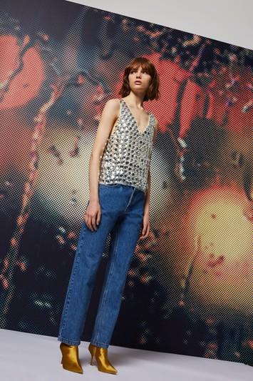 Topshop Lfw *large Circle Stone Top