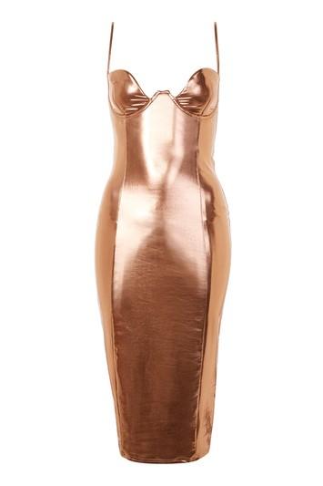 Topshop *strappy Plunge Cup Midi Dress By Rare